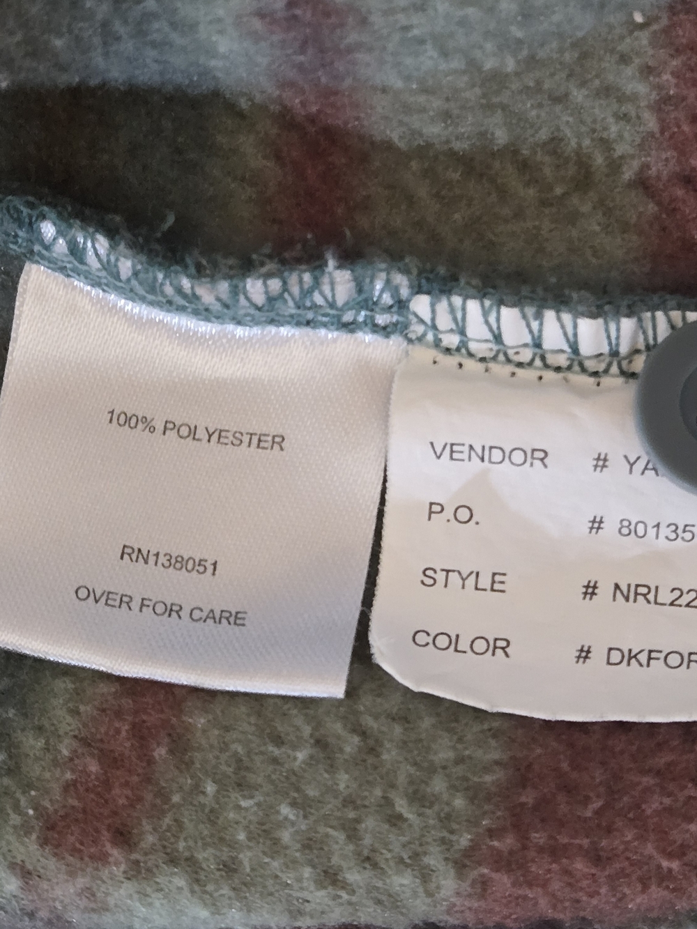 Button-Front Plaid Fleece Shirt in Mint & Rust - Picture 4 of 7